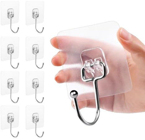kichicho Ganci Adesivi Autoadesivi, Ganci Adesivi Extra Resistenti,Utilizzato in cucina per Appendere e Riporre Oggetti,Materiale Aggiornato e Ispessito, Solido, Buon Partn