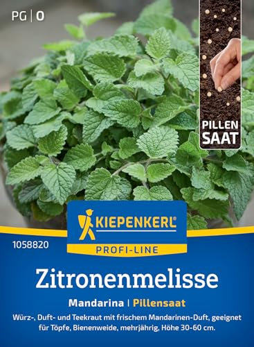 Kiepenkerl Profi-Line Zitronenmelissesamen Mandarina 1058820 - Würz-, Duft- und Teekraut mit frischem Mandarinen Duft - Pflanzen Samen, Pillensaat, Kräutersamen