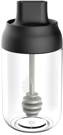 feyiubmen Bottiglie di miele con guarnizione per cucchiaio, 250 ml, miele grande, trasparente, per la cucina, grigliate all'aperto, bbq, cucinare
