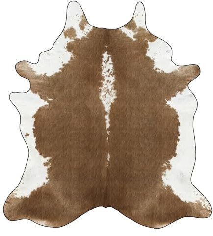Enigmaire Kuhfell Teppich Kunstfell,Teppich Aus Rindsleder,Kunstfaser Teppich Rinderfell,Realistisches Aussehen,Modisch Und VerschleißFest,UnregelmäßIges Muster,Geeignet FüR Vor Den Kamin