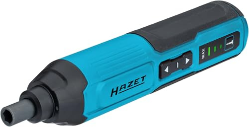 HAZET 9230B-2 Akku-Schrauber 1/4 Zoll, 4 Volt Lithium-Akku, 5 Newtonmeter max. Drehmoment, LED-Licht, USB-C, ergonomisch mit Softgrip, Magnetaufnahme