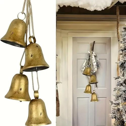 Julklocka att hänga upp, jul, julklockor, klockor, vintage klockor, klocka, metallklockor, julgransdekoration, ornament, väggdekoration