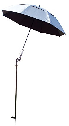 Guerrilla Painter 309SB60B Shadebuddy Umbrella Stand with Umbrella and Bag Silver