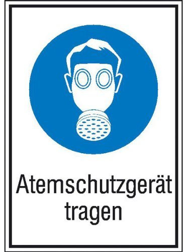 Respiratory Protection Device Combination Sign 'The Wear Size 26,20x37,10 cm