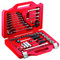 USAG 601 1/4-1/2 J82 U06010010 Assortimento in Cassetta Modulare con Bussole Esagonali e Chiavi Combinate (82 pezzi), Rosso