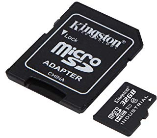 Kingston SDCIT/32GB SDCIT/32 GB microSDHC32 GB UHS-I Class10 Industrial Temperature Card + SD Adapter, Black