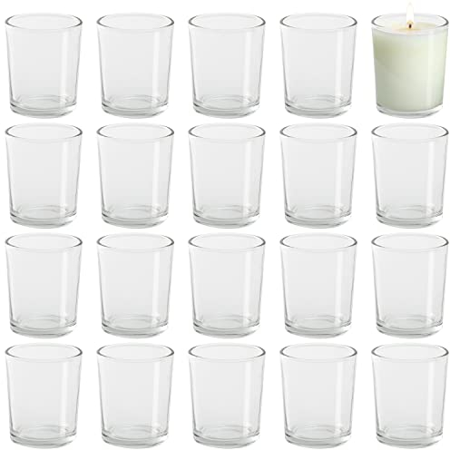 Belle Vous Teelichthalter Glas Transparent Kerzenhalter Glas Set (72Stk) – 5 x 6,5 cm Kerzenständer Glas Kristall – Teelichthalter Set für Hochzeit, Wohnaccessoires, Tischdeko, Geschenk, Aromatherapie
