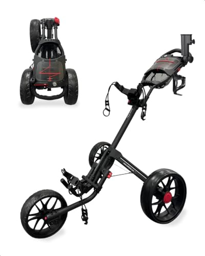 Caddytek CaddyLite 15.3 V2 Golf Push Cart - Lightweight Foldable Aluminum Cart with EVA Wheels, Foot Brake, Adjustable Handle, Umbrella Holder, Drink Holder, Scorecard Holder