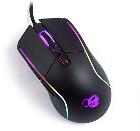 CoolBox DeepDarth - Ratón Gaming óptico con 9 Modos de iluminación RGB, programable, dpi Ajustable, con Cable, 8 Botones. Color Negro