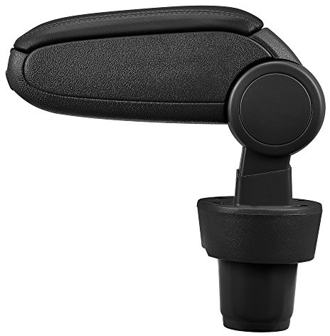 LP Trade Accoudoir Central pour Up! | Accessoire Console de Rangement et Repose-bras avec Compartiment Organiseur | Pièce Détachée d'Intérieur de Voiture | Simili Cuir Noir - Couture Noire
