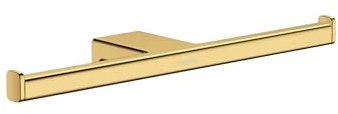 hansgrohe AddStoris - Porte-papier toilette double 300 mm, Porte-papier toilette pour montage mural, Porte-papier toilette métalique, Accessoires de salle de bains, Bronze brossé, 41748140
