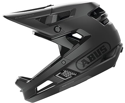 ABUS Fullface-Helm AirDrop MIPS QUIN – MTB: Downhill, Freeride und Enduro – Mountainbike-Helm mit Sturzerkennung und optimierter Belüftung- für Erwachsene, Schwarz, Größe S/M