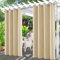 Tgkoddo Outdoor Vorhang Wetterfest, Outdoor Vorhänge Wasserdicht mit Ösen Oben und Unten, Sichtschutz Sonnenschutz Vorhang für Balkon Terrasse Veranda Pergola Gartenlaube(132 * 245cm, Beige)