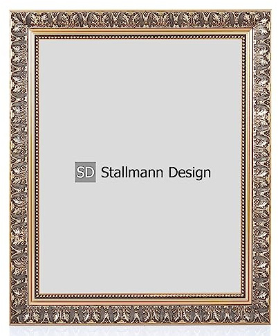 Stallmann Design Cadre Photo Baroque SWAN | 80 x 100 cm | Or | En Bois Véritable Vieilli | Style Vintage | 80 Autres Tailles Disponibles