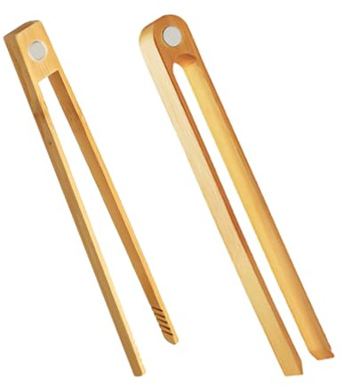 KRYMSON 2 Pinzas Magnéticas Para Pan De Bambú, Pinzas Para Alimentos Horneadas Y Barbacoa (22 cm), Juego De 2 Unidades