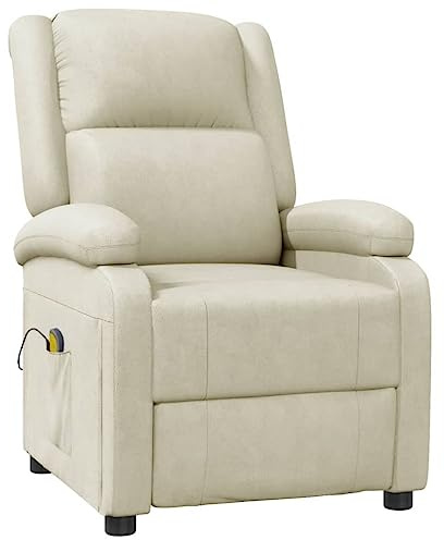 vidaXL Poltrona Massaggiante Crema in Similpelle