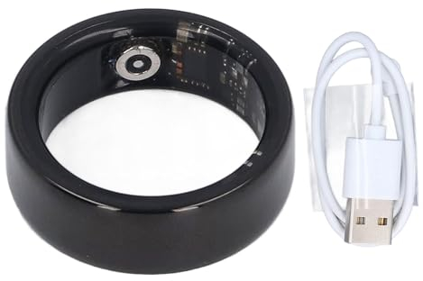 Akozon Smart Health Ring, Bluetooth Schlafüberwachungsringe Schrittzählring IP68 Wasserdichter Smart Ring Fitness Tracker mit APP Smart Rings (21,5 mm/0,85 Zoll)