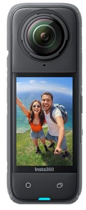 Insta360 X4 Standard-Bundle - wasserdichte 8K 360 Action-Kamera, 4K Weitwinkel-Video, unsichtbarer Selfie-Stick-Effekt, Abnehmbarer Objektivschutz, 135 Minuten Akkulaufzeit, KI-Bearbeitung