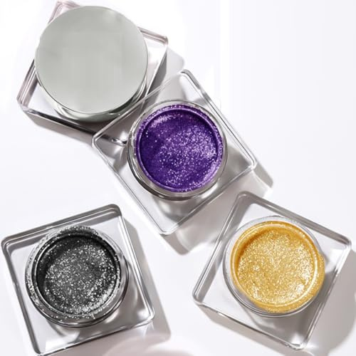KARLOR Set di 3 ombretti liquidi in gel glitterato, lucidato, ombretto metallizzato, luccicante, ombretto, ombretto, ombretto, ombretto, ombretto, colore oro, viola, nero