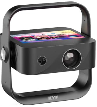 KYF - Proyector Android 9 con pantalla táctil de 7 pulgadas, 4 K, 6000 lúmenes, Wi-FI 6, Bluetooth 5.1, enfoque automático