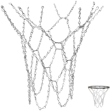 Riven Rete da basket, catena in acciaio di ricambio, 50 cm, in lega, per interni ed esterni, zincata, spessore 3 mm, resistente alla ruggine