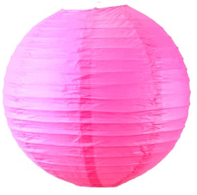 Boule Papier Rose Fushia 30cm - Lampion Papier en Papier de Riz - Lanterne Japonaise Rose Fushia pour Décoration de Mariage, Anniversaire, Fêtes