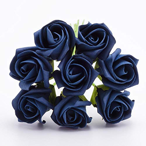 Italian Options Colourfast Artificial Foam Rose Flowers Wedding Bouquet, 3cm, Navy