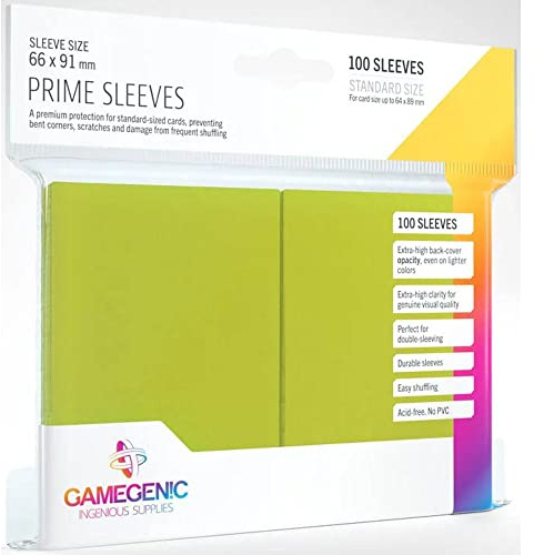 Gamegenic GGS11022ML Prime Sleeves (100-Pack), Lime