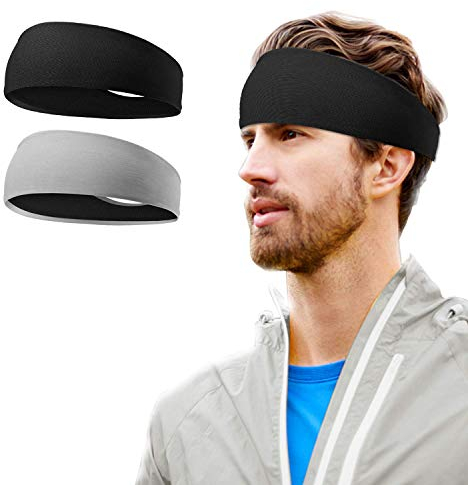 Antirutsch Sport Stirnband für Herren und Damen - Dehnbar, Feuchtigkeitsableitendes - Anti Rutsch Schweißband Haarband für Workouts, Fussball, Jogging, Laufen, Radfahren, Yoga