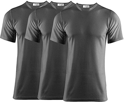 Thread Linens Lot de 3 t-shirts thermiques pour homme, taille S-XXL (anthracite, S)