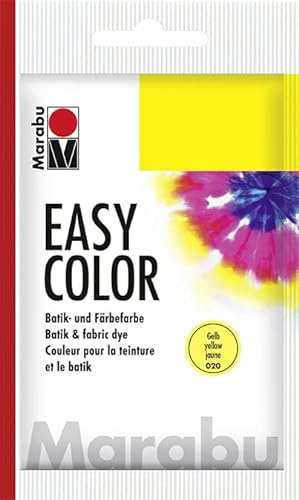 Marabu Easy Color 10x 25g Batik- und Handfärbefarbe für Baumwolle, Leinen, Seide und Mischgewebe, handwaschbar bis 30°C, sehr gute Lichtechtheit, nicht kochecht (gelb)