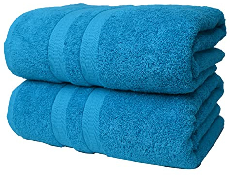 FB 2 x stora superjumbo badlakan (100 x 200 cm – 600 GSM) lyxig 100 % egyptisk kammad bomullshandduk supermjuk premium hotellkvalitet snabbtorkande
