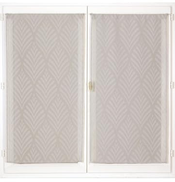 Atout Ciel Paire de voilages reliefés à Motif avec Passe-Tringle prêts à Poser, 2X 60x90cm, Gris