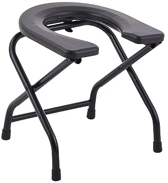 Milageto Chaise Percée Toilette,Chaise Pot de Chambre Adulte Pliable, Accoudoir Toilette Personne âgée Antidérapants,Capacité Portante élevée,Siège de Toilette pour Personnes âgées,Handicapées,38cm