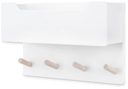 Ehrenkind® Kindergarderobe | Aus robusten Holz | Garderobe Kinder | Klein Weiß Kleiderhaken Kinder | geeignet als Wandregal Kinderzimmer | Kleiderhaken Wand | Kinder Kleiderhaken