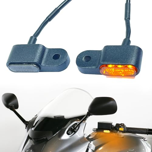 SIGANDG 2 Stück 3 LED Universal 12V E24 Mini Motorrad LED Blinker Aluminiumlegierung im Feinguss IP65 Wasserdicht E geprüft