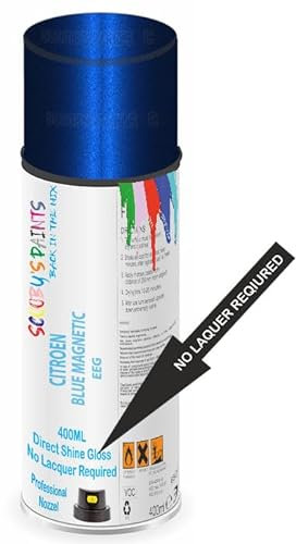 SCOOBYS PAINTS BACK IN THE MIX Direct Gloss Aerosol Spray Paint For Citroen Blue Magnetic Code: Eeg No Lacquer Required