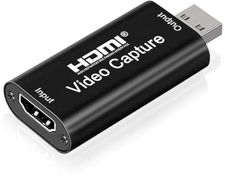 Yesimola Tarjeta de Captura de Video,4K HDMI a USB capturadora Video,1080P HD 60 fps,para edición de vídeo/Juegos/transmisión/enseñanza en línea(Negro)
