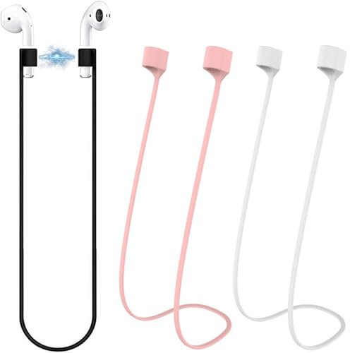 COYUN 3 Pcs Cordino Anti-Smarrimento per AirPods, Cinghie per AirPods, Cinghie Magnetiche Anti-Perdita, Accessori per AirPods, 70cm, per Air-Pods e Auricolari Senza Fili Wireless (3 Colori)