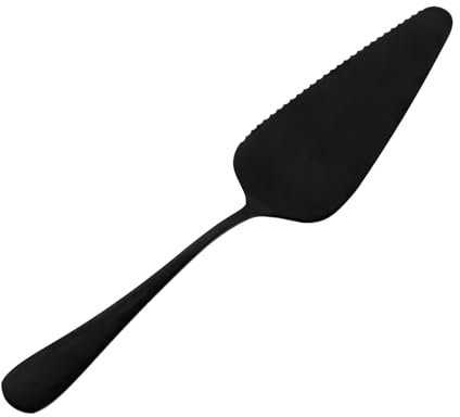 DONFAMDS Pala Da Forno in Acciaio Inox Formaggio Spatola Per Decorare Torte Cucina Paletta Per Pizza Utensile Pala Per Spatola Per Torte Da Forno Per Pizza Decorazione Serrato Black
