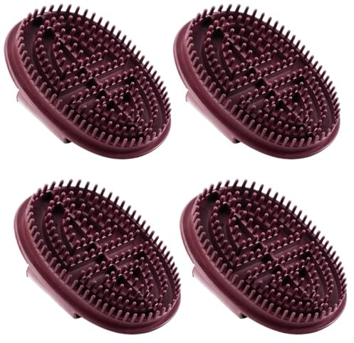 4 PCS Meridian Brush Massage Brush Set, Brown Durable Massage Brushs for Belly with Soft Fur, Aesthetically Pleasing Suitable for Relaxing The Neck Back Waist Shoulders Legs Feet