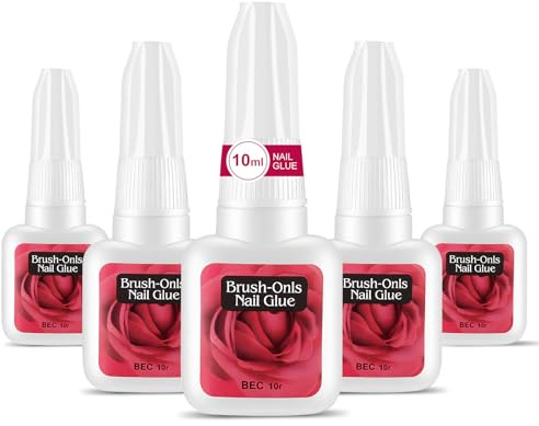BUTBU Colla per Unghie Finte, 5 * 8ml Colla Unghie Finte Extra Forte, colla Gel Unghie UV Professional, per Tip, Brillantini, Adesivi, Glitter, Decorazioni per Unghie Alta Qualità