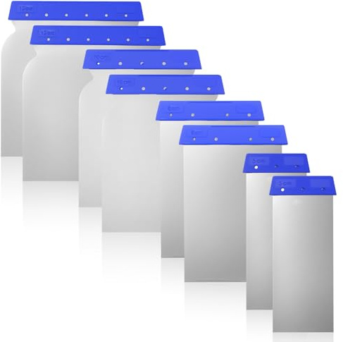 8 Espátulas Japonesas, Juego de Espátulas Metálicas Flexibles 41/68/88/105 mm para Rellenar, Alisar, Extender y Masillar, Ideal para Trabajos de Pintura y Yeso