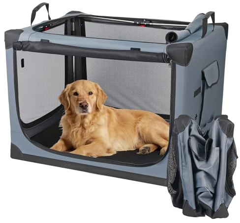 Luvore Transportin Gato Perro Plegable 85x64x60 cm, Bolsa Transporte Transpirable para Mascotas, Caja Plegable Transportadora Portador de Viaje Mascotas para el hogar y los Viajes