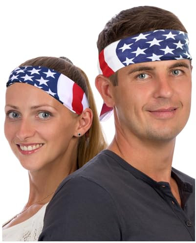Costume Adventure American Flag Bandana Headband for Men and Women