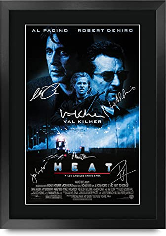HWC Trading Heat Robert De Niro, Al Pacino Gifts Printed Signed Autograph Picture for Movie Memorabilia Fans - A3 Framed