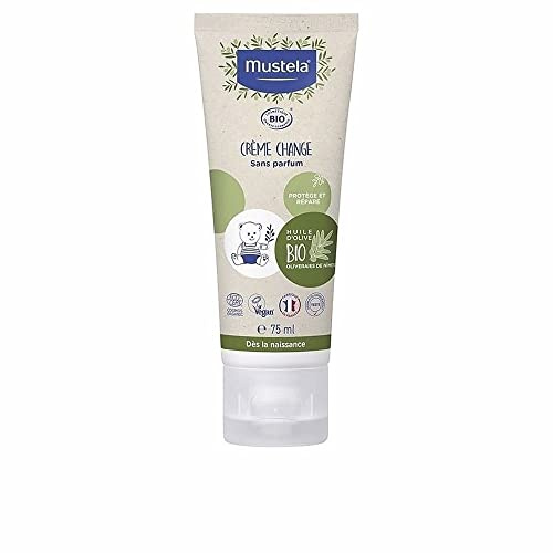 Mustela - Crème Change Bébé à l'Huile d'Olive Bio - Soin Protecteur et Apaisant Bio - Huile d'Olive, Aloe Vera et Oxyde de Zinc - Crème Change pour l'Hygiène Bébé Sans Parfum - Dès la Naissance
