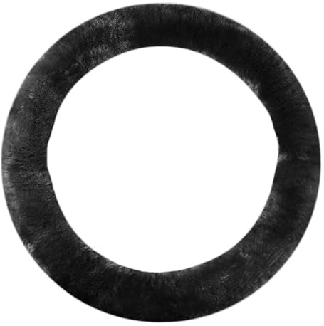 IBLUELOVER Fluffigt rattskydd i plysch lyxigt äkta rattmuff i fårskinn halkskydd mjukt andningsbart rattskydd universellt för 36 38 40 cm/14 tum 15 tum 16 tum