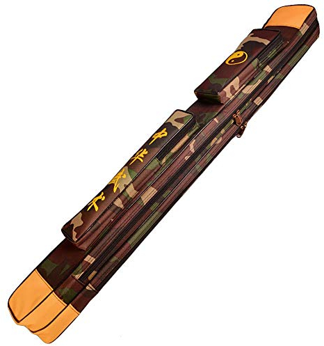 G-LIKE Tai Chi Zweilagige Schwerttasche – Traditionelle Chinesische Kampfkunst Taiji Wushu Kung Fu Qigong Verdickte Tragetasche Schultertasche für Schwert Messer Zubehör PU Oxford Beutel (Camouflage)
