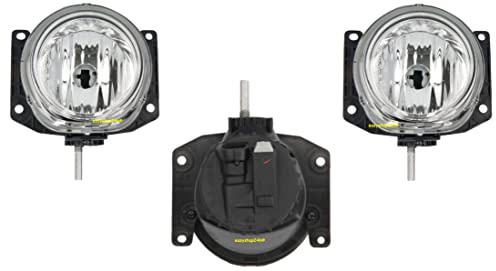EASYSHOP24H Set 2 Faro Fanale Proiettore Fendinebbia Sinistro e Destro Compatibile Per Alfa 159 Brera Spider Sportwagon da 2005 Cromato Lampadina Alogena H1 Fanalino Faretto Antinebbia Anteriore